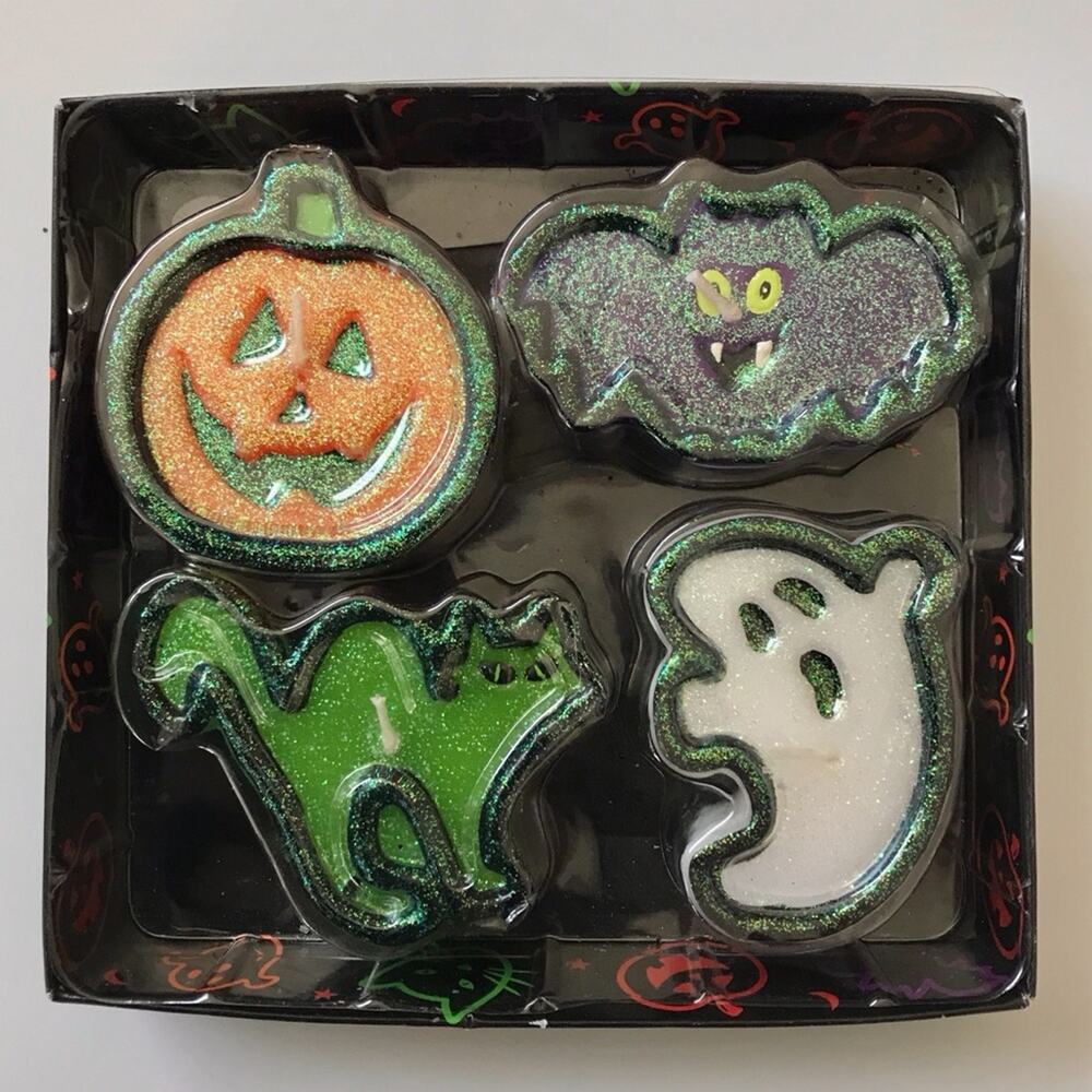 Russ Halloween NWT Floating Candles Ghost Pumpkin Cat & Bat by Spooky